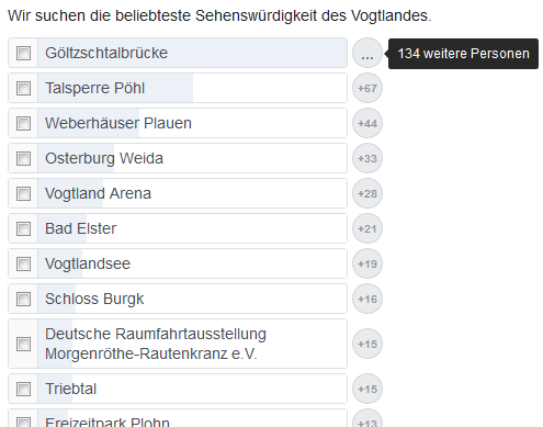 Umfrage Facebook: Beliebteste Sehenswürdigkeit im Vogtland
