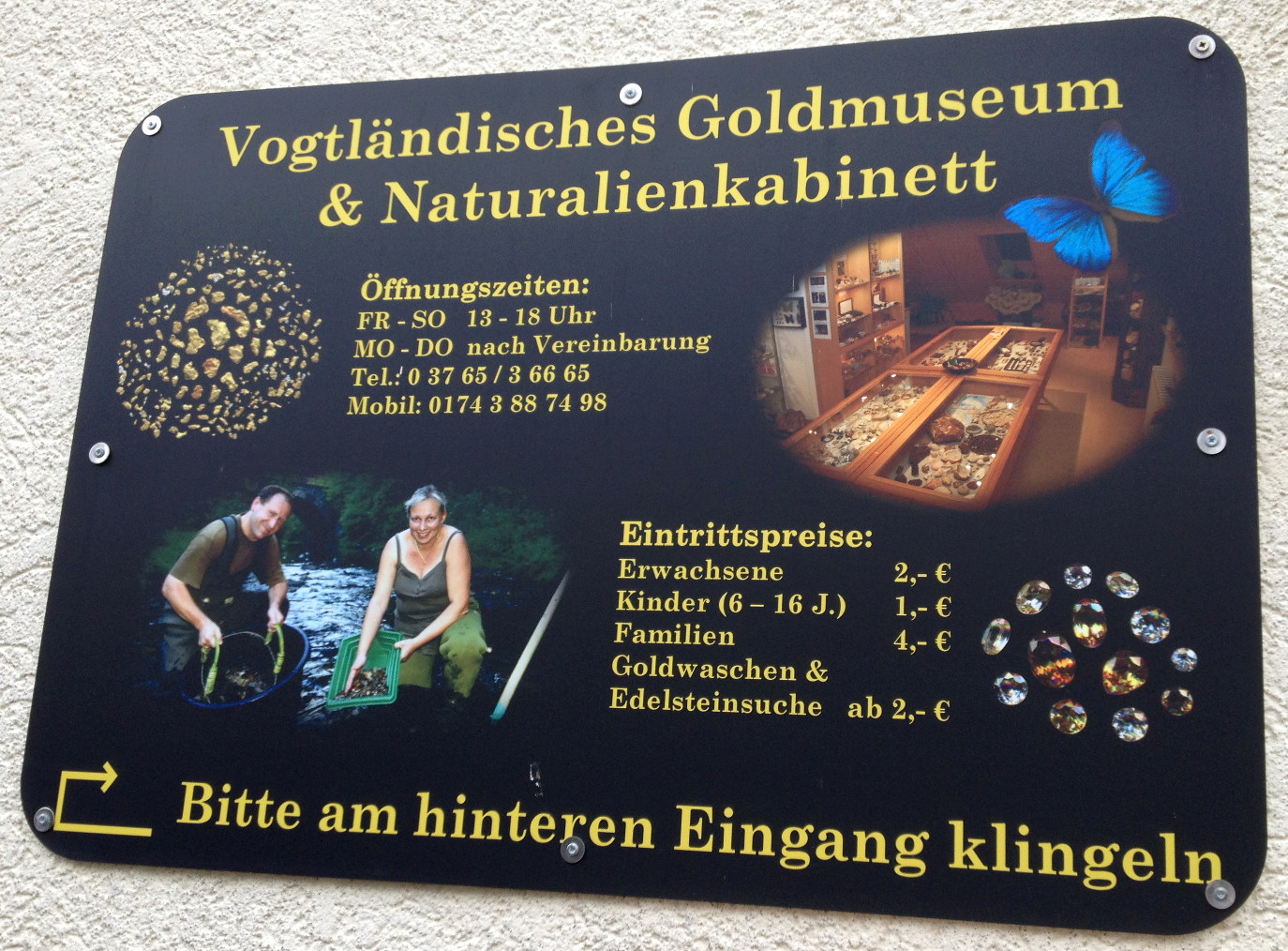 Haustafel "Vogtlndisches Goldmuseum & Naturalienkabinett"