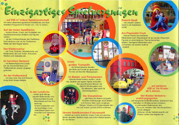 Flyer Kispi Grnbach - Einzigartiges Spielvergngen an zahlreichen Spielgerten - Toben, Erkunden und Spa stehen hier an erster Stelle