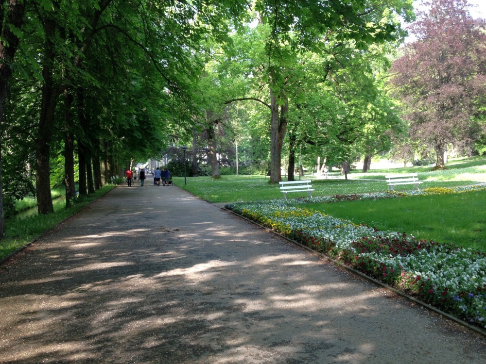 Groer Weg mit Blumenbeet