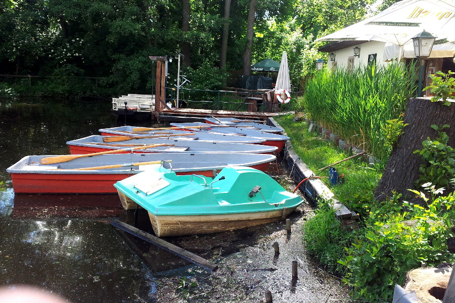 Ruderboote und Tretboot zum Ausleihen