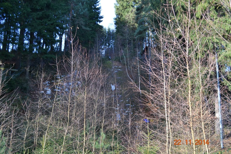 Schallerbachschanze Auerbach/Vogtl./Brunn: Ansicht von unten, vor dem Hang