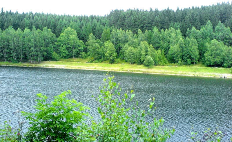 Talsperre Falkenstein bei schnem Wetter - Draufsicht